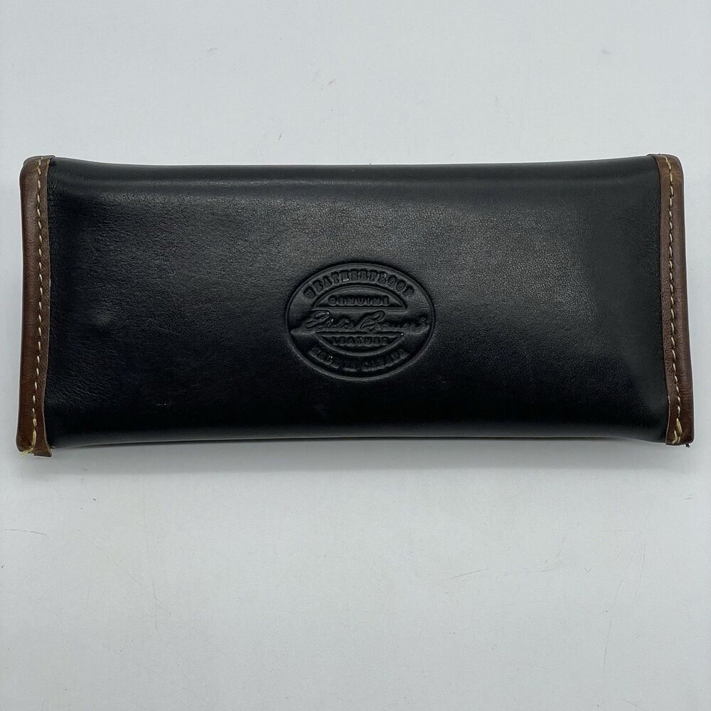 Vtg Eddie Bauer Leather Eyeglasses Case Weatherproof Made In Canada 90’s
